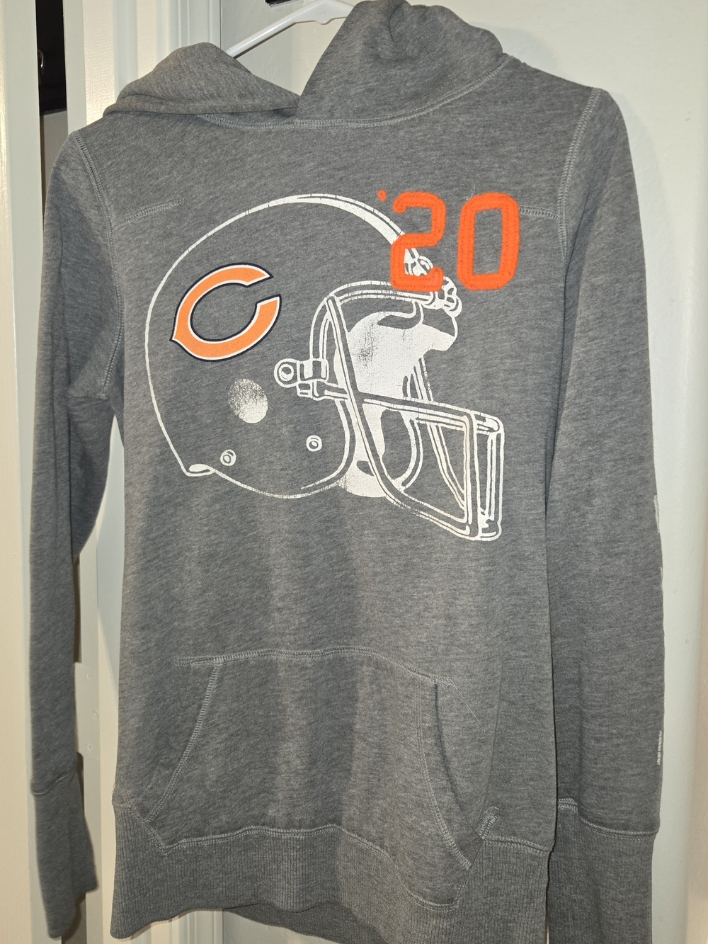 PINK Victoria's Secret Gray Hoodie with Orange Accents
